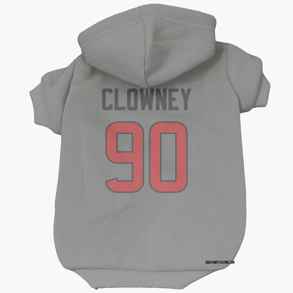 Houston Texans Jadeveon Clowney Gray Pet Hoodie for Dog & Cat