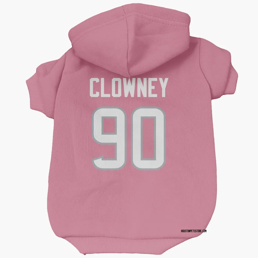 Houston Texans Jadeveon Clowney Pink Pet Hoodie for Dog & Cat