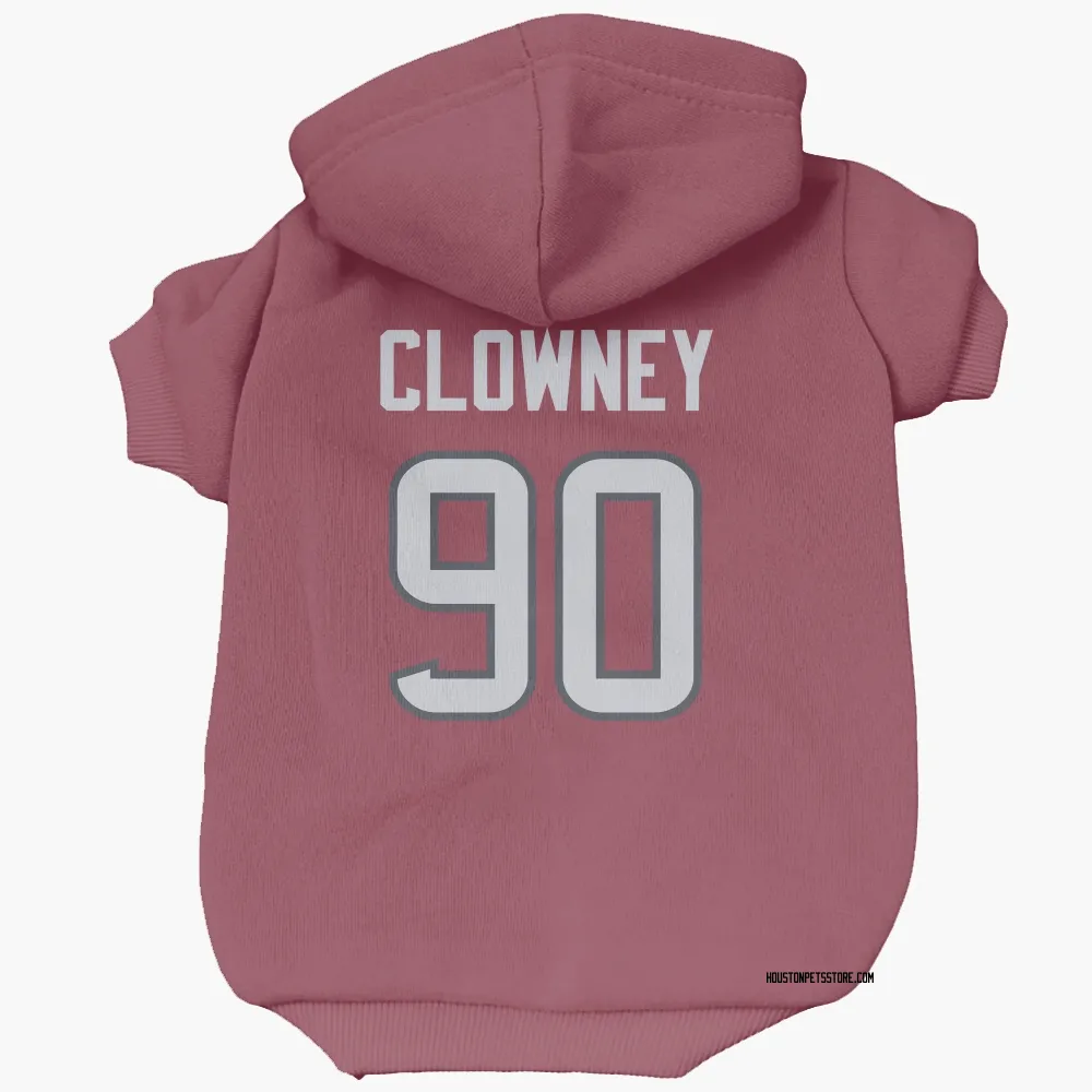 Houston Texans Jadeveon Clowney Red Pet Hoodie for Dog & Cat
