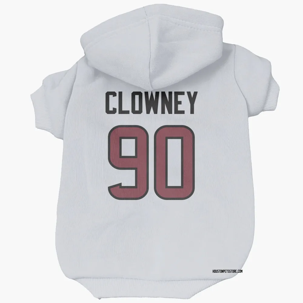 Houston Texans Jadeveon Clowney White Pet Hoodie for Dog & Cat
