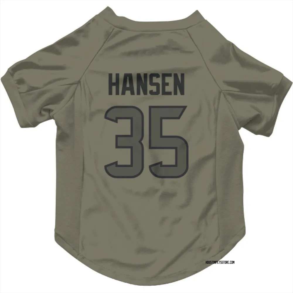 Houston Texans Jake Hansen Olive Pet Jersey for Dog & Cat