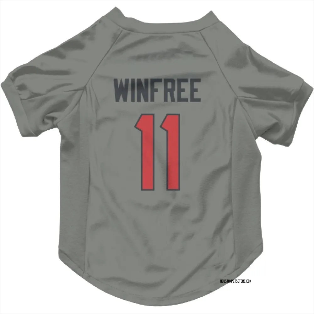 Houston Texans Juwann Winfree Gray Pet Jersey for Dog & Cat